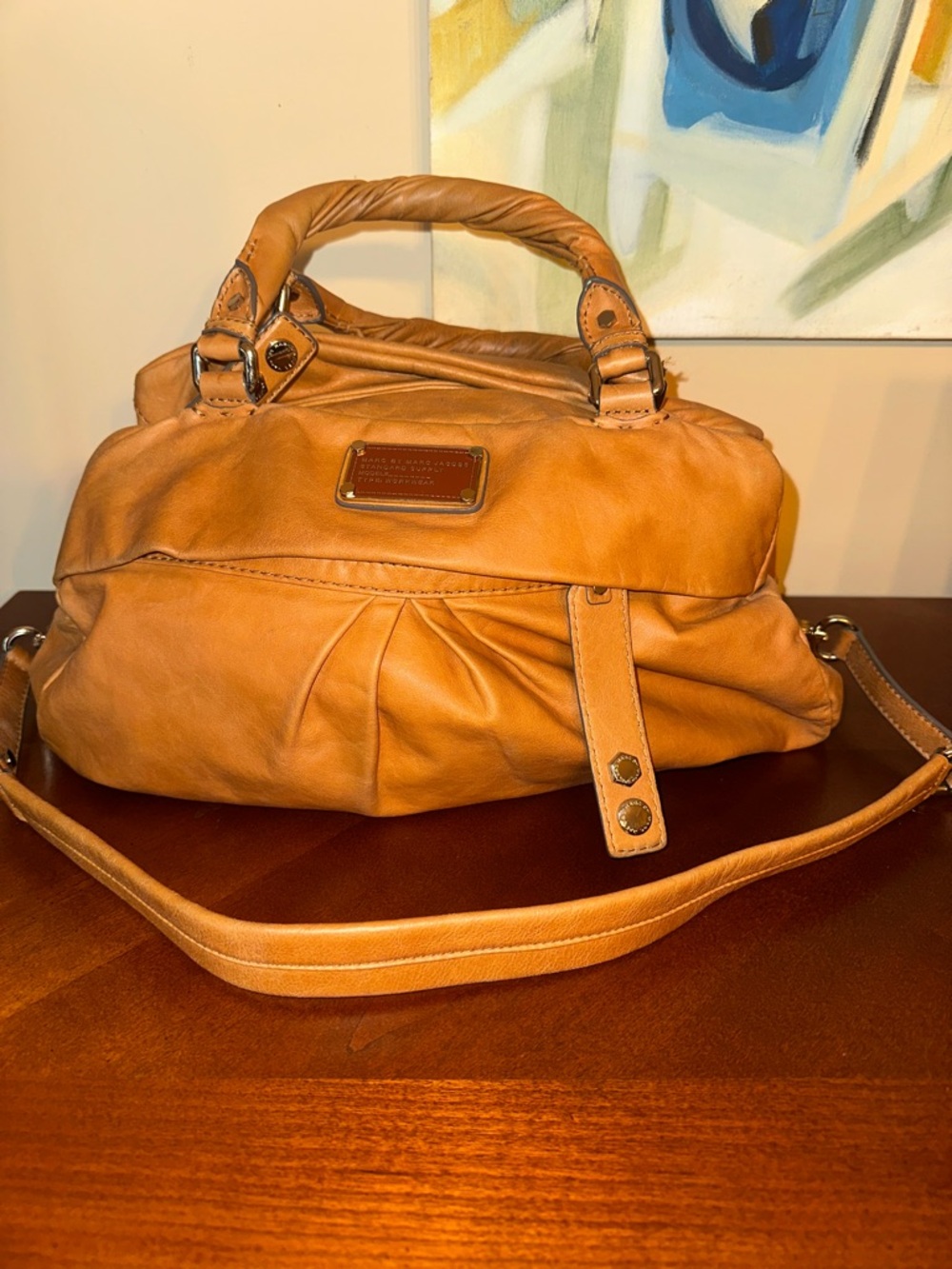 Marc by Marc Jacobs Cognac Leather Satchel Shoulder Bag💗